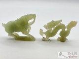 (2) Chinese Carved Jade Figurines