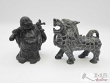 Chinese Buddha and Foo Dog Figurine