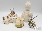 (3) Porcelain Figurines & (1) Jewelry Box