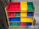 Childens Toy Shelf with Bins