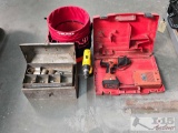 Metal Tool Box, 5Gal Bucket with Husky Tool Holder Cover and(2) Drills