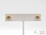 18K Gold Diamond Stud Earrings, 3.42g