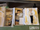 (1) Porcelain Barbie and (2) The Danbury Mint Porcelain Dolls