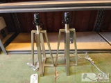 (2) Threshold Lamp Bases Pewter Finish