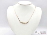 14K Gold Necklace with Diamonds, 6.67g