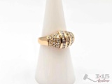 14K Gold Round & Baguette Diamond Ring, 5.27g