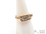 14K Gold 2 Row Crossover Diamond Ring, 4.98g