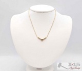 14K Gold Round & Baguette Diamond Necklace, 4.02g