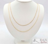 14K Gold Dainty Chains, 2.98g