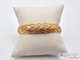 10K Gold Textured Hinge Bangle, 6.37g