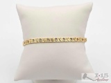 10K Gold Bracelet with Hearts, 4.6g