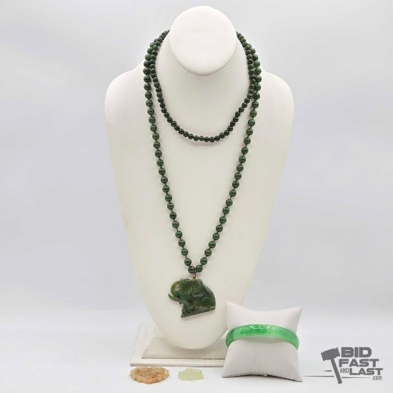 Jadeite Necklaces, Bangle and Pendants