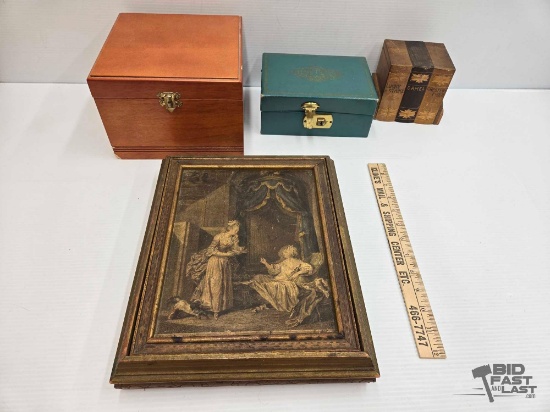 (2) Trinket Boxes, (2) Jewelry Box and Ruler