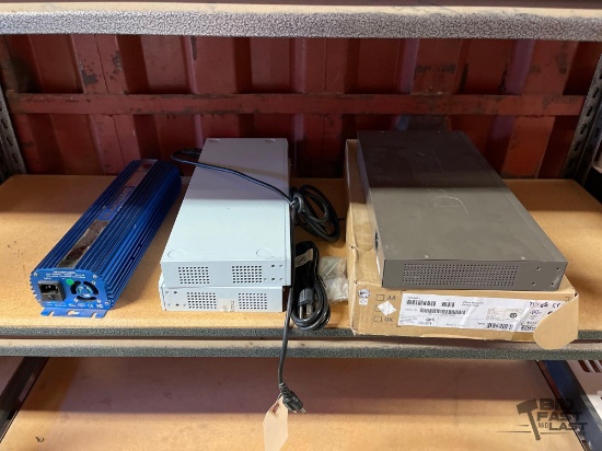 Amplifier and (3) 3com Baseline Switches
