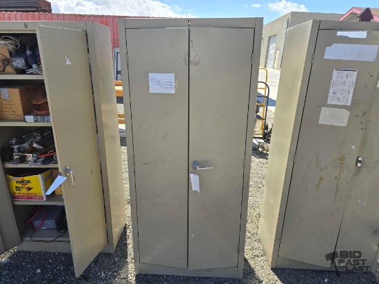 Metal Cabinet with Miscellaneous Items