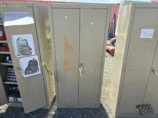 Metal Cabinet with Miscellaneous Items