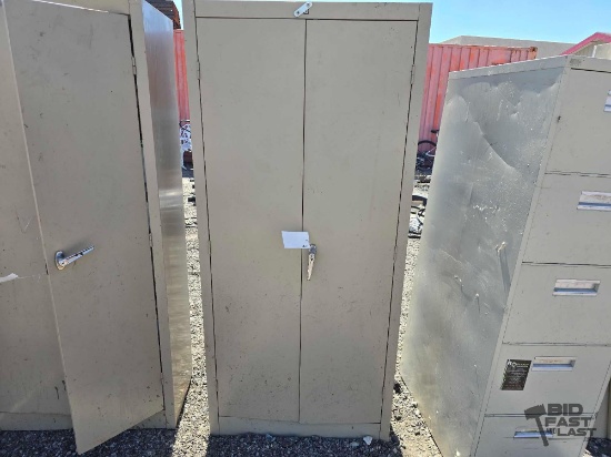 Metal Cabinet with Miscellaneous Items