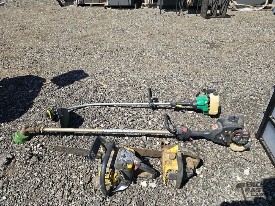 (2) Weed Whackers and (2) Chainsaws