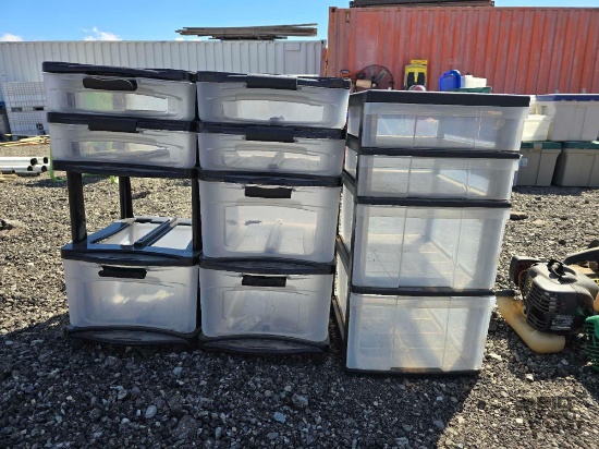 (3) Plastic Storage Bins