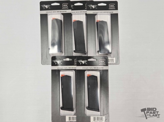 NEW!!! (5) G19 15rd 9mm Glock Perfection Magazines