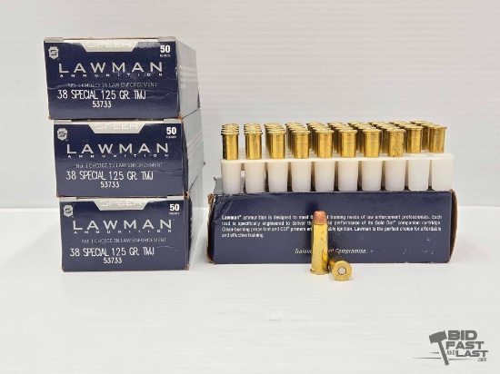 NEW!!! 200 Rounds Speer Lawman. 38spl 125gr Ammo
