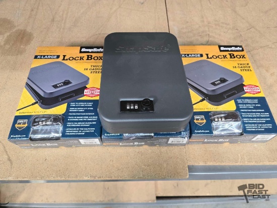 (4) SnapSafe X-Large Lock Boxes with Combination Locks