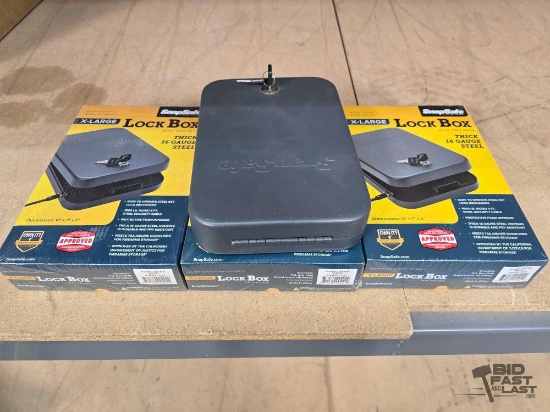 (4) New! SnapSafe X-Large Lock Boxes with Two Keys
