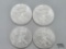 (4) 2013 .999 Fine Silver American Eagle Silver Dollars