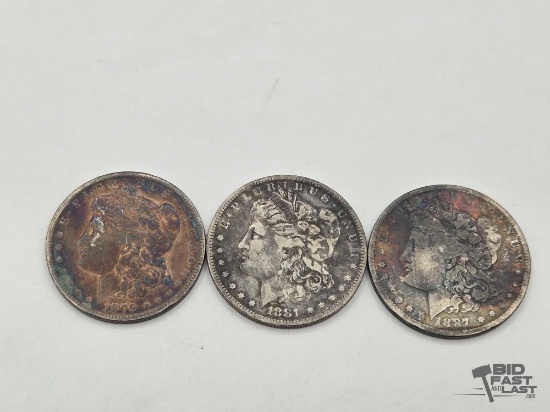 (3) 1879-1887 Morgan Silver Dollars
