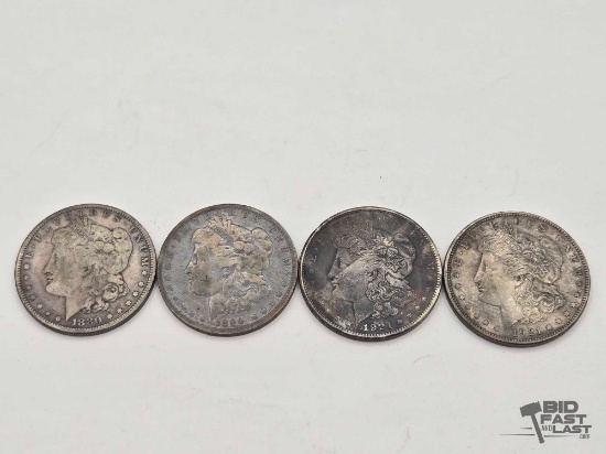 (4) 1880-1921 Morgan Silver Dollars