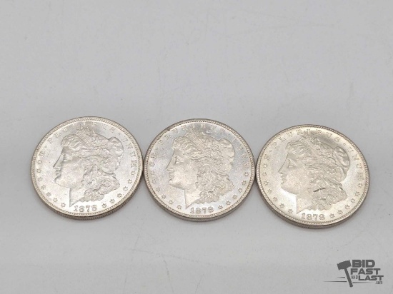(3) 1878 Morgan Silver Dollars
