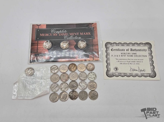 (12) Mercury and (11) Roosevelt Pre 1964 Dimes