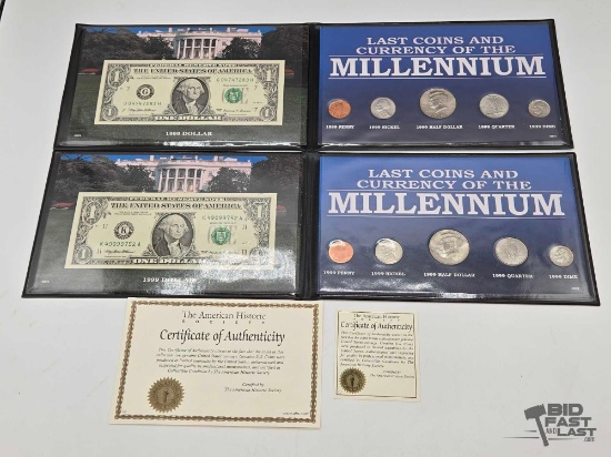 (2) 1999 Last Coins & Currency of the Millennium Sets