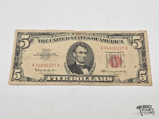 $5 1963 Red Seal U.S. Bill