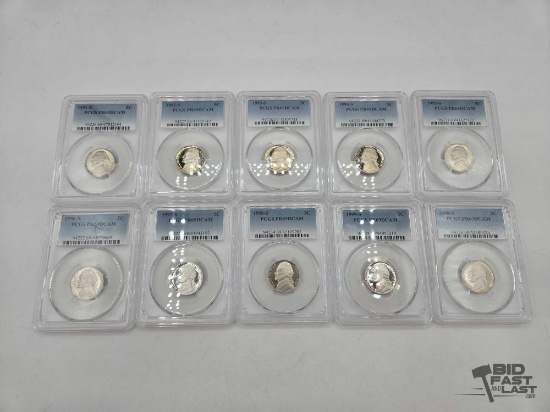 (10) 1991-2000 Graded Jefferson Nickels