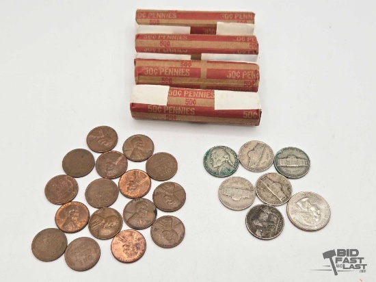 216 Pennies, 6 Nickels & 1 Quarter