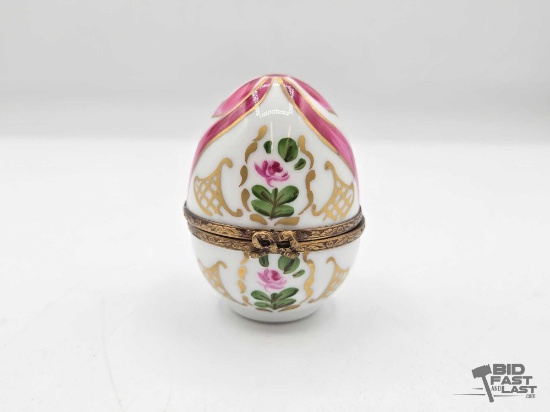 Traditional Egg Limoges Trinket Box