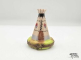 Native American TeePee Limoges Trinket Box