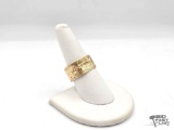 14K Gold Etched Band Ring, 1.97g