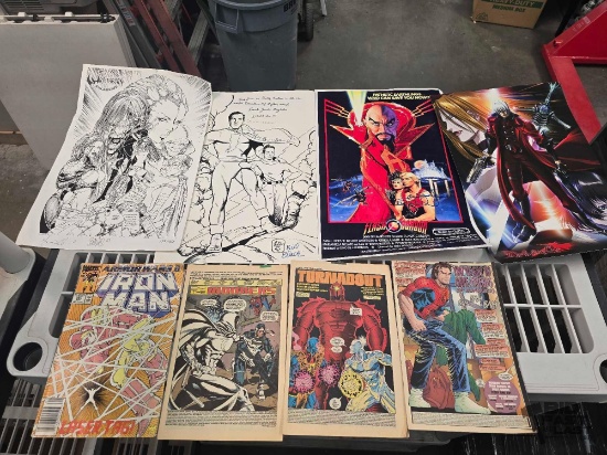 (4) Marvel Comics and (4) Posters