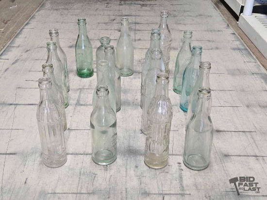 (18) Glass Colored Bottles