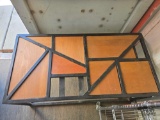 Metal Frame Table with Wood Panels