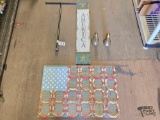 America Wooden Sign, Horse Shoe American Flag Art & More