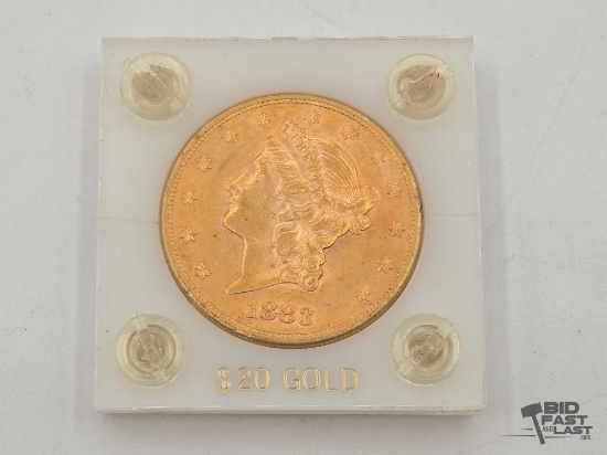 1883 $20 Dollar Liberty Gold Coin, 33.40g