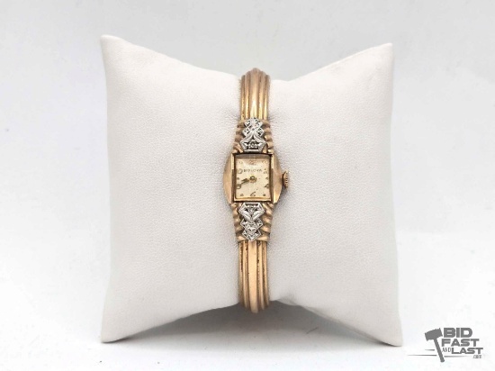 10k Gold Filled Diamond Accent Bulova Watch