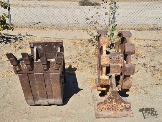 Backhoe Bucket and Compaction Wheel with Custom Adapter