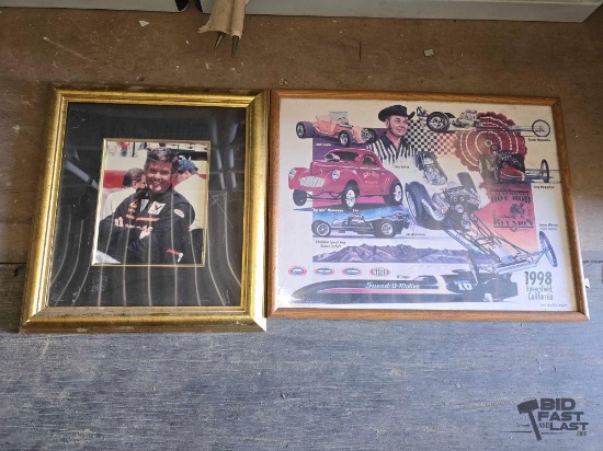 Framed Al Unser Photo and Framed Poster