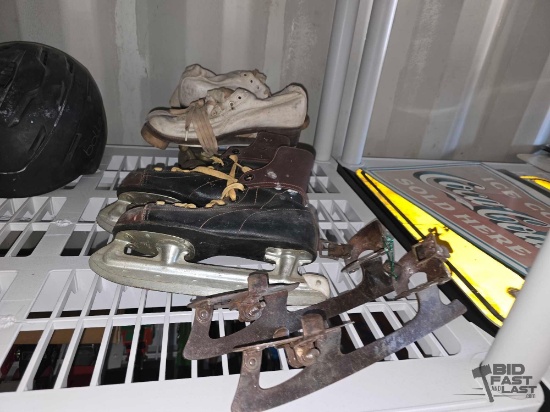 (2) Pairs Vintage Ice Skates and (1) Pair Roller Skates