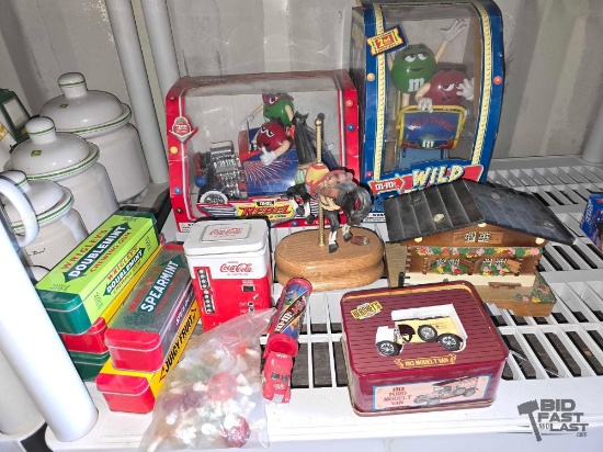 M & M's Toys, Hershey's 1913 Model T Van, Chewing Gum Tins, Coca-Cola Tin, Music Boxes