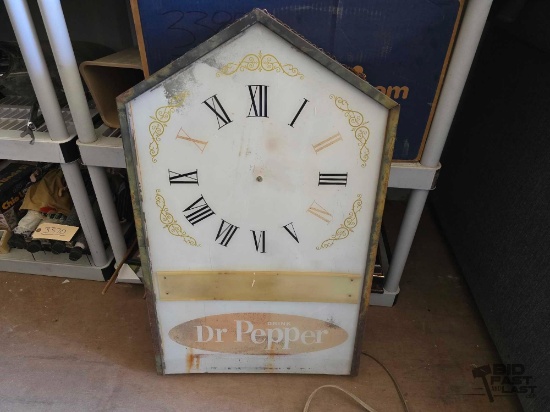 Vintage Metal Hanging Dr. Pepper Clock
